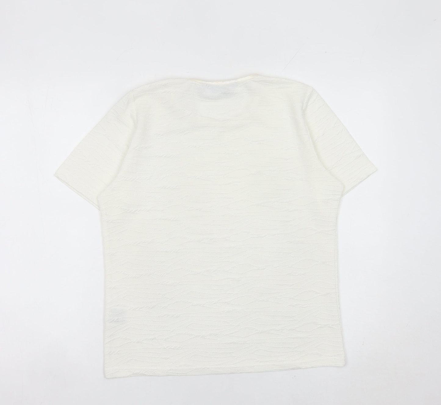 Womens UK Size S Honor Millburn Ivory Basic T-Shirt