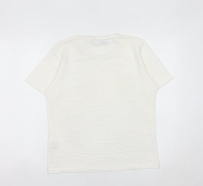 Womens UK Size S Honor Millburn Ivory Basic T-Shirt