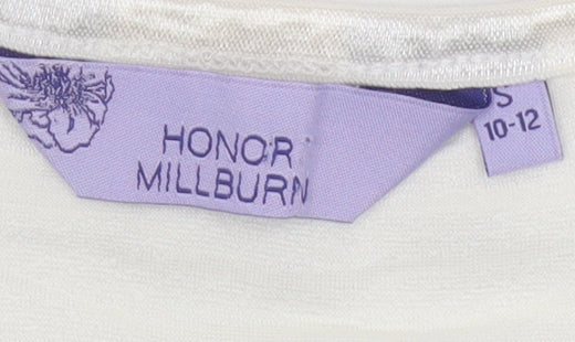 Womens UK Size S Honor Millburn Ivory Basic T-Shirt