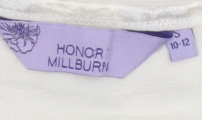 Womens UK Size S Honor Millburn Ivory Basic T-Shirt