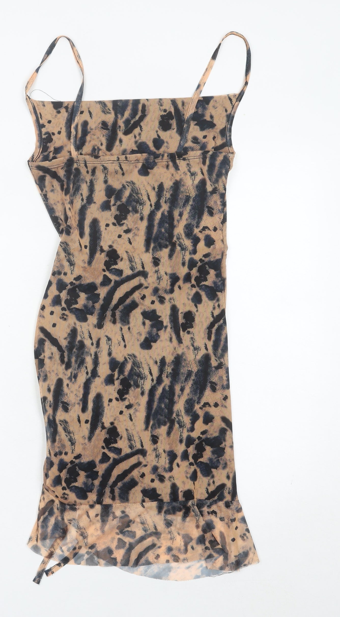 PrettyLittleThing Women’s Brown Animal Print Slip Dress Size 6