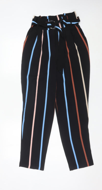 Womens UK Size 8 Miss Selfridge Regular Fit Paperbag Black Trousers