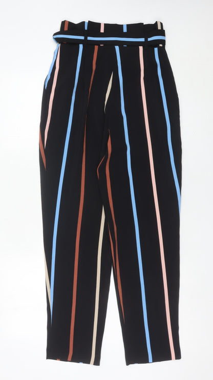 Womens UK Size 8 Miss Selfridge Regular Fit Paperbag Black Trousers