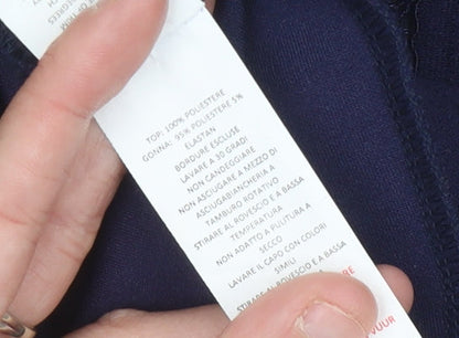 Boohoo Women Blue Lace Sheath Dress Size 14 Formal Party