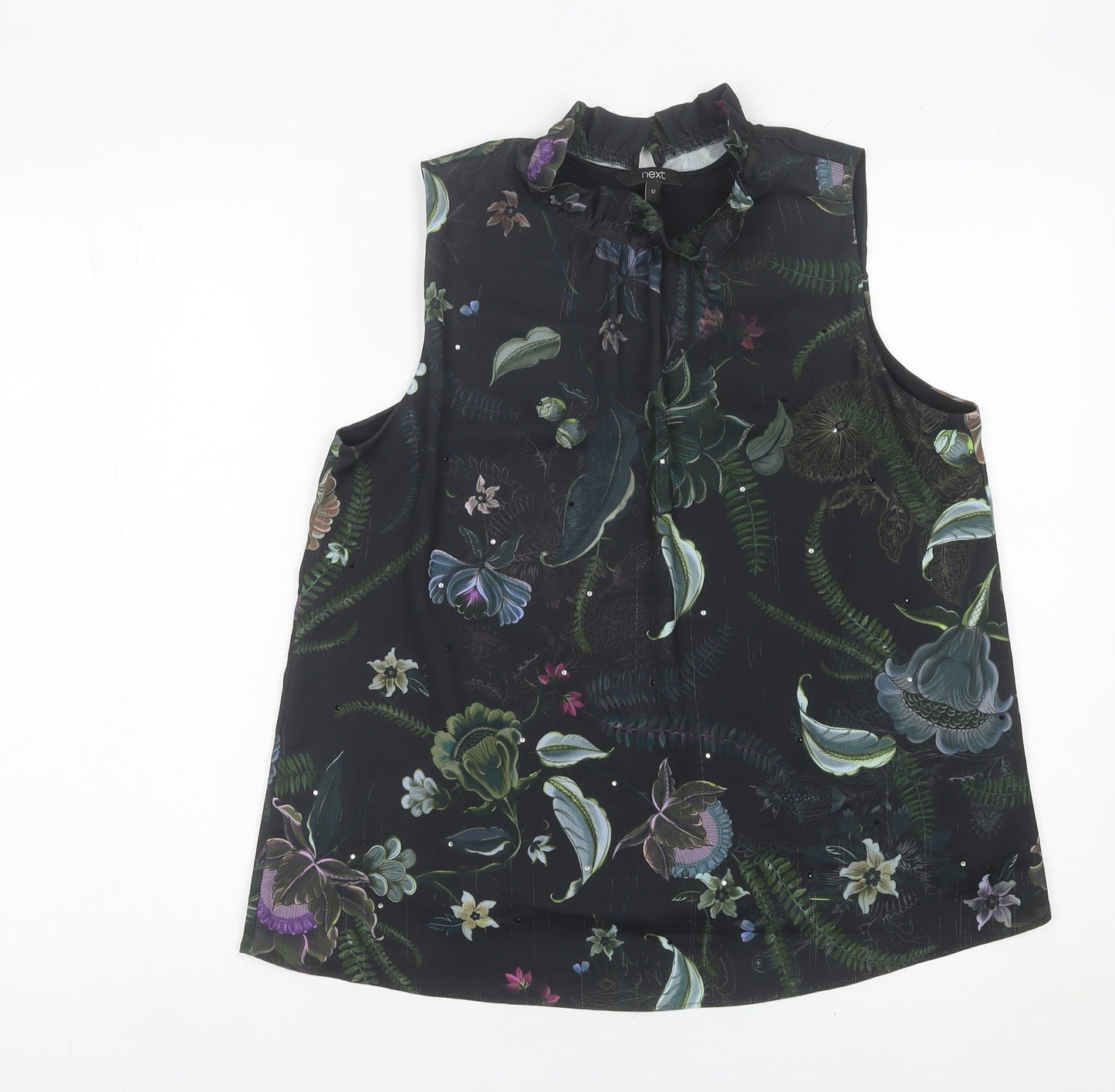 Womens UK Size 12 NEXT Black Tunic Blouse