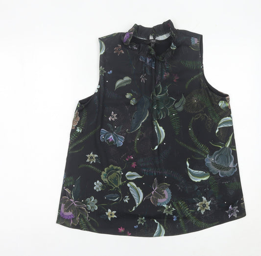 Womens UK Size 12 NEXT Black Tunic Blouse