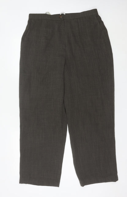 Vicini Women’s Brown Size 18 Straight Leg Polyester Trousers
