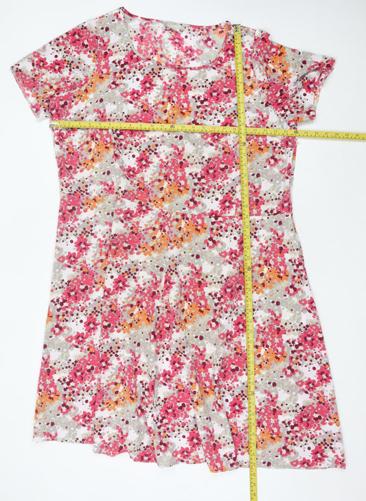 Daxon Women’s Multicoloured Floral A-Line Knee Length Dress Size 24