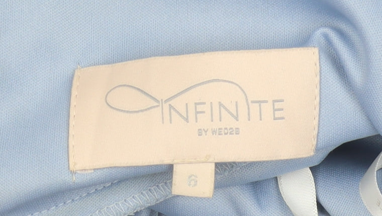 Infinite by Wed2B Women's Blue Size 6 Long Slip Dress Wedding Formal