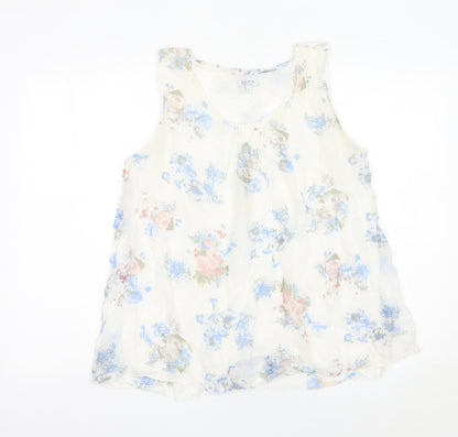 Stella Rosa Women’s Multicoloured Floral Sleeveless Tunic Blouse L Viscose Silk