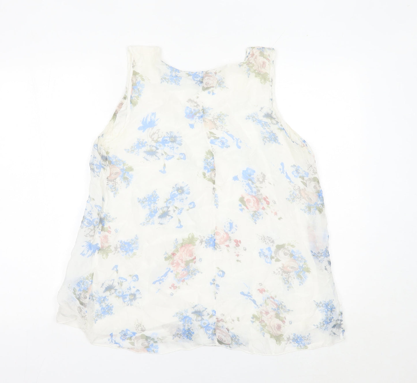 Stella Rosa Women’s Multicoloured Floral Sleeveless Tunic Blouse L Viscose Silk