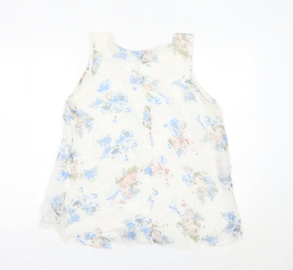 Stella Rosa Women’s Multicoloured Floral Sleeveless Tunic Blouse L Viscose Silk