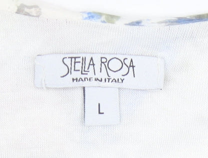 Stella Rosa Women’s Multicoloured Floral Sleeveless Tunic Blouse L Viscose Silk
