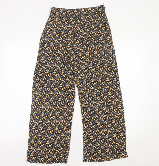 Topshop Womens Multicoloured Floral Wide-Leg Trousers Size 8
