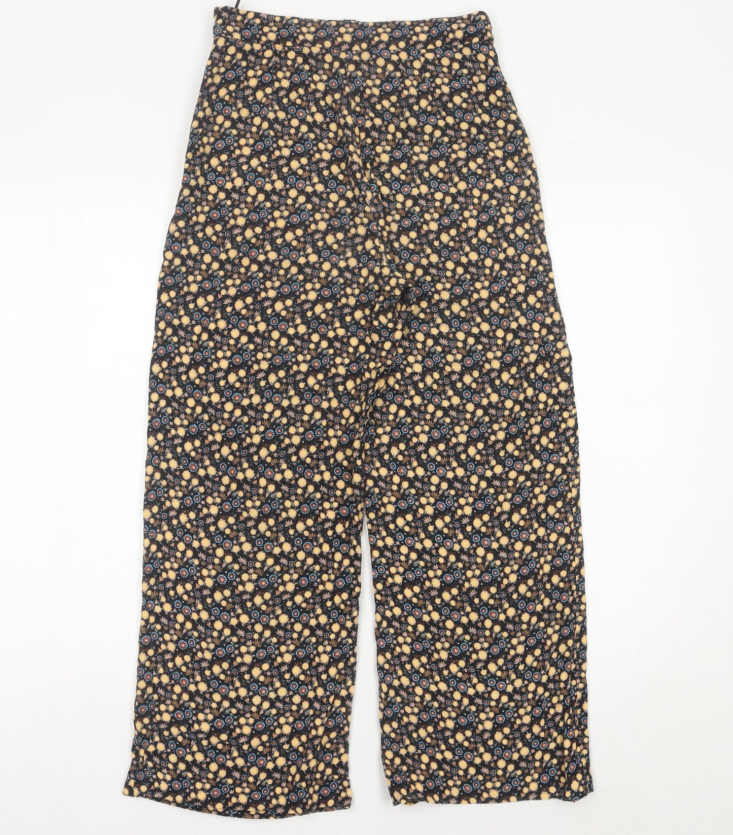 Topshop Womens Multicoloured Floral Wide-Leg Trousers Size 8