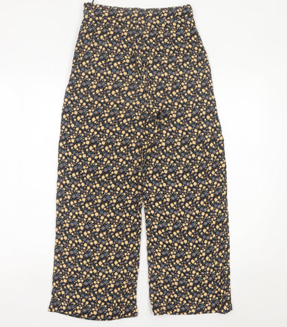 Topshop Womens Multicoloured Floral Wide-Leg Trousers Size 8