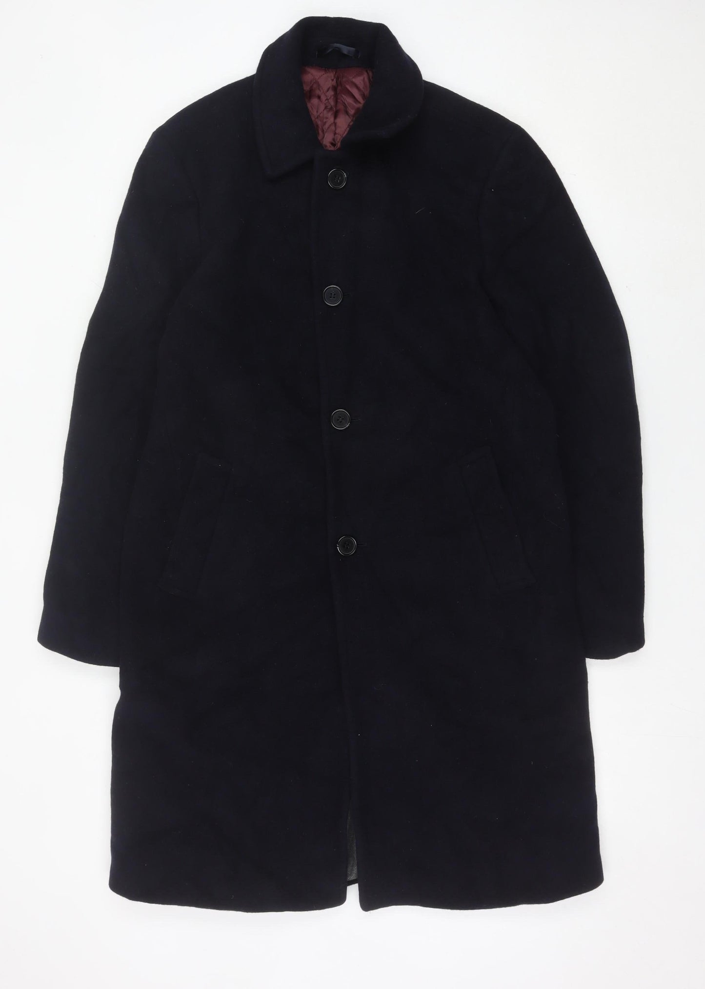 Mens UK Size M Marks and Spencer Blue Overcoat