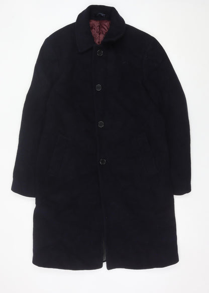 Mens UK Size M Marks and Spencer Blue Overcoat