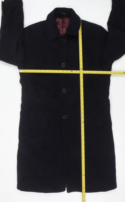 Mens UK Size M Marks and Spencer Blue Overcoat