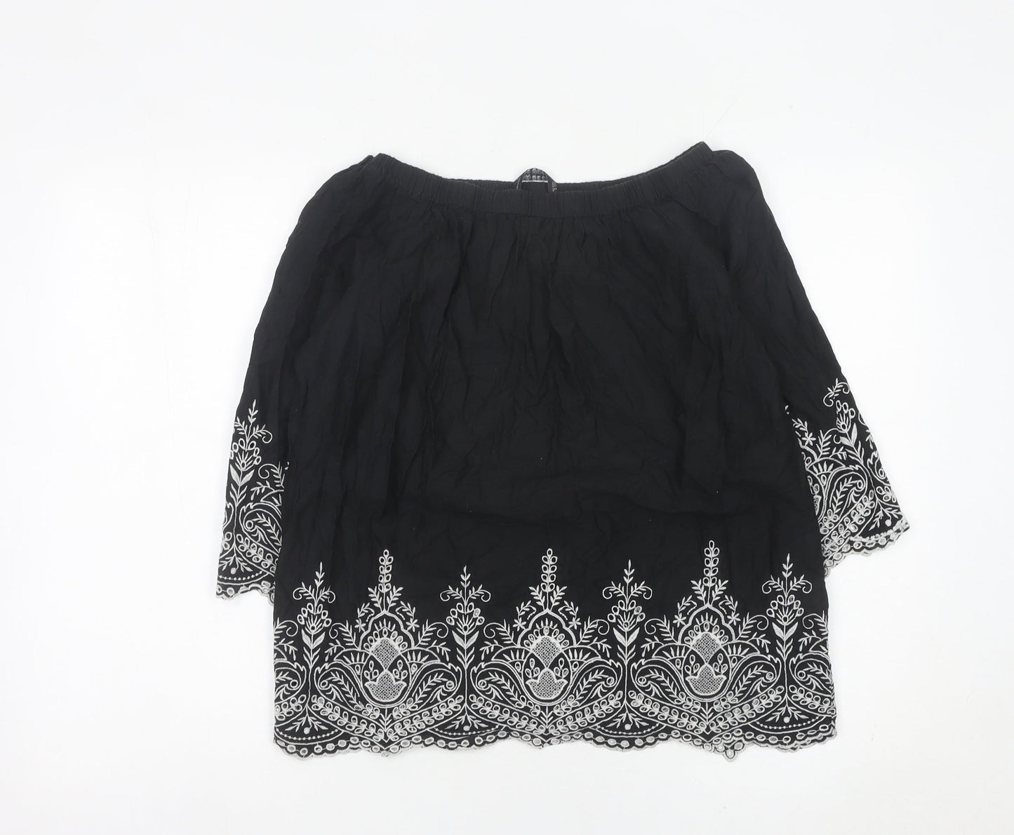 Womens UK Size 12 Zara Black Tunic Blouse