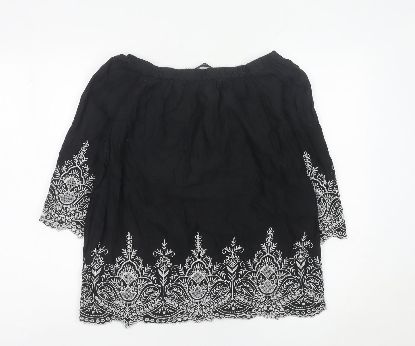 Womens UK Size 12 Zara Black Tunic Blouse