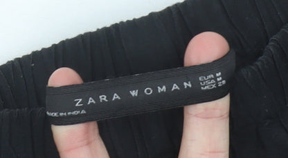 Womens UK Size 12 Zara Black Tunic Blouse