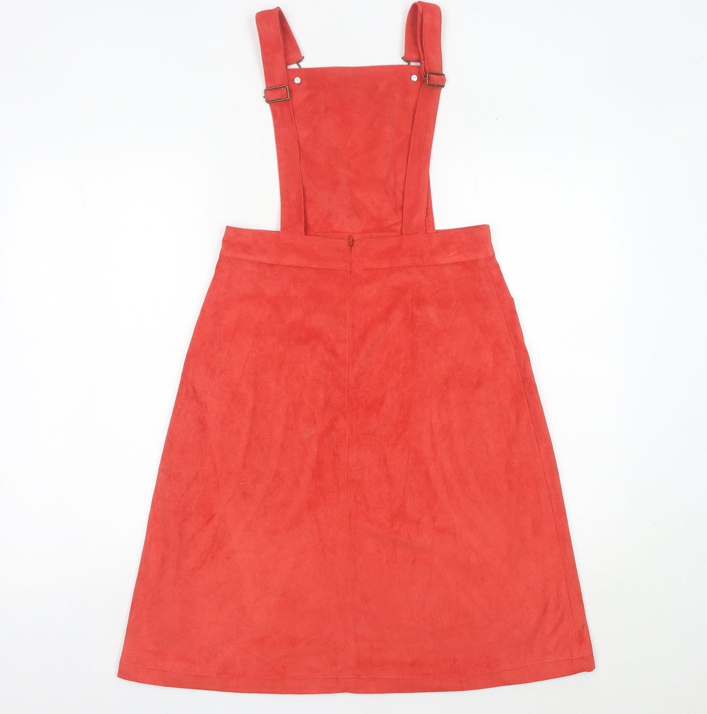 Harkel Women’s Red Pinafore Dress UK 8 Embroidered Pockets