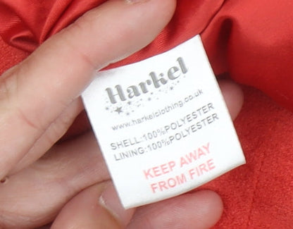 Harkel Women’s Red Pinafore Dress UK 8 Embroidered Pockets