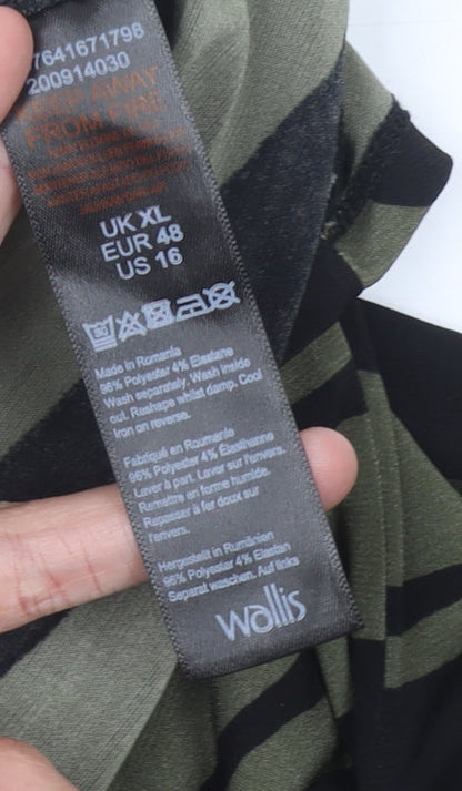 Womens UK Size XL Wallis Green Tunic Blouse
