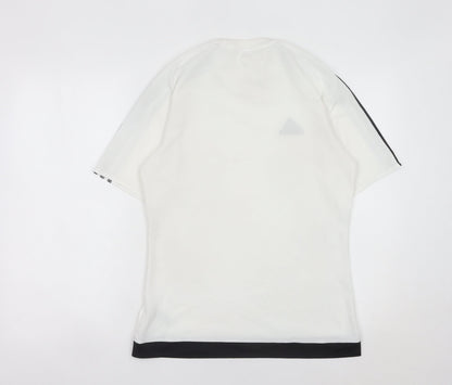 Adidas Men’s White Small Athletic Fit Short Sleeve Sports T-Shirt