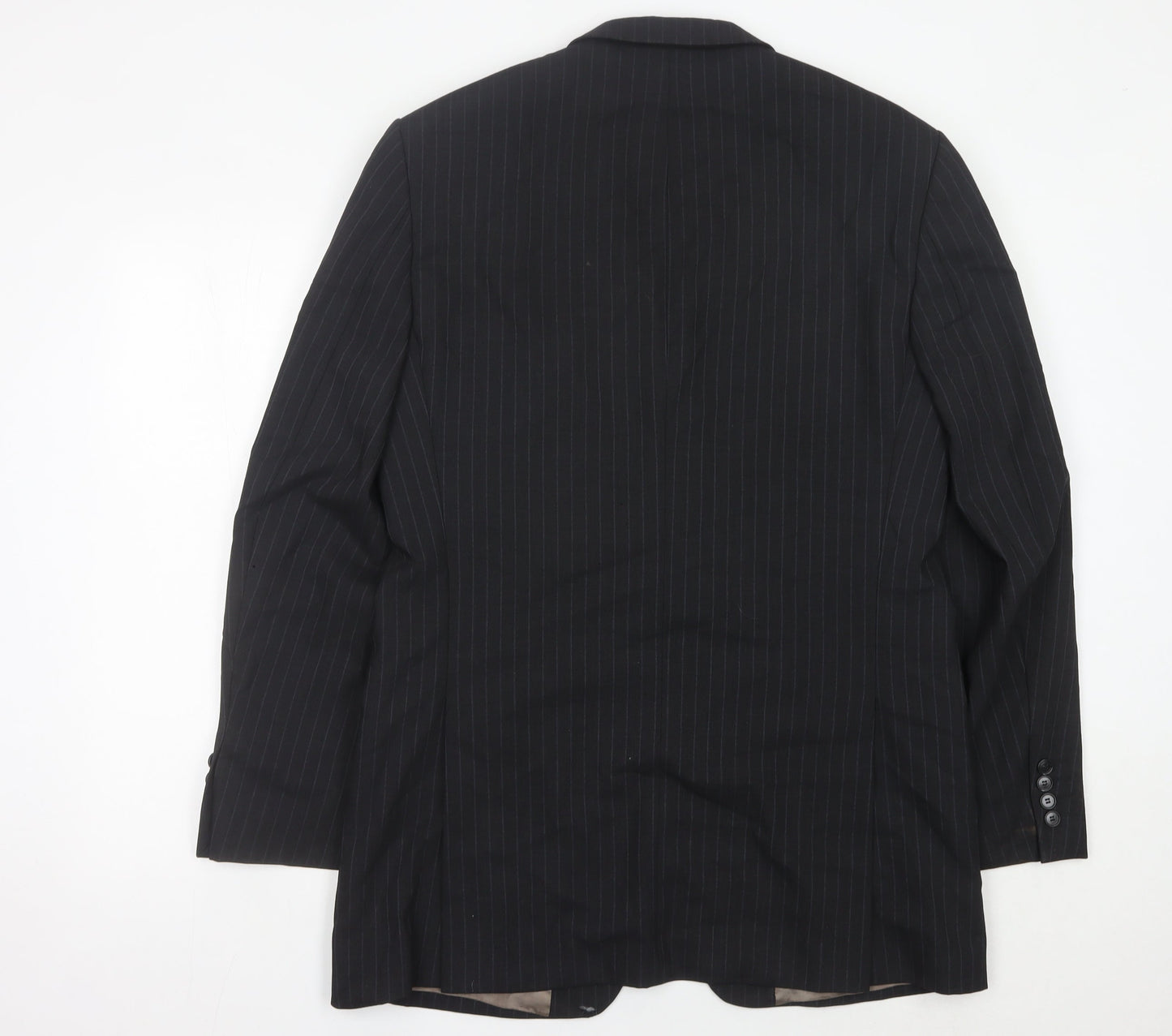 Marks and Spencer Men’s Grey Pinstripe Wool Blazer Jacket 40” Chest L