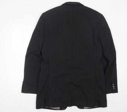 Marks and Spencer Men’s Grey Pinstripe Wool Blazer Jacket 40” Chest L