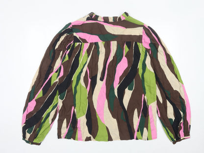 b.young Womens Multicoloured Size 12 Tunic Blouse Long Sleeve V-Neck