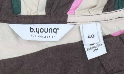 b.young Womens Multicoloured Size 12 Tunic Blouse Long Sleeve V-Neck