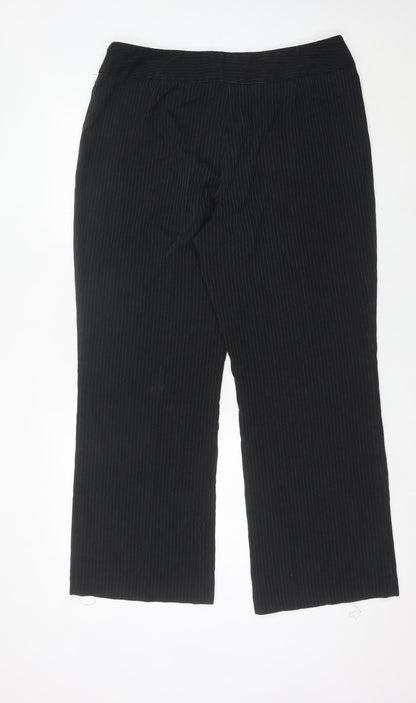 Marks and Spencer Womens Black Pinstripe Dress Pants Size 18 Regular