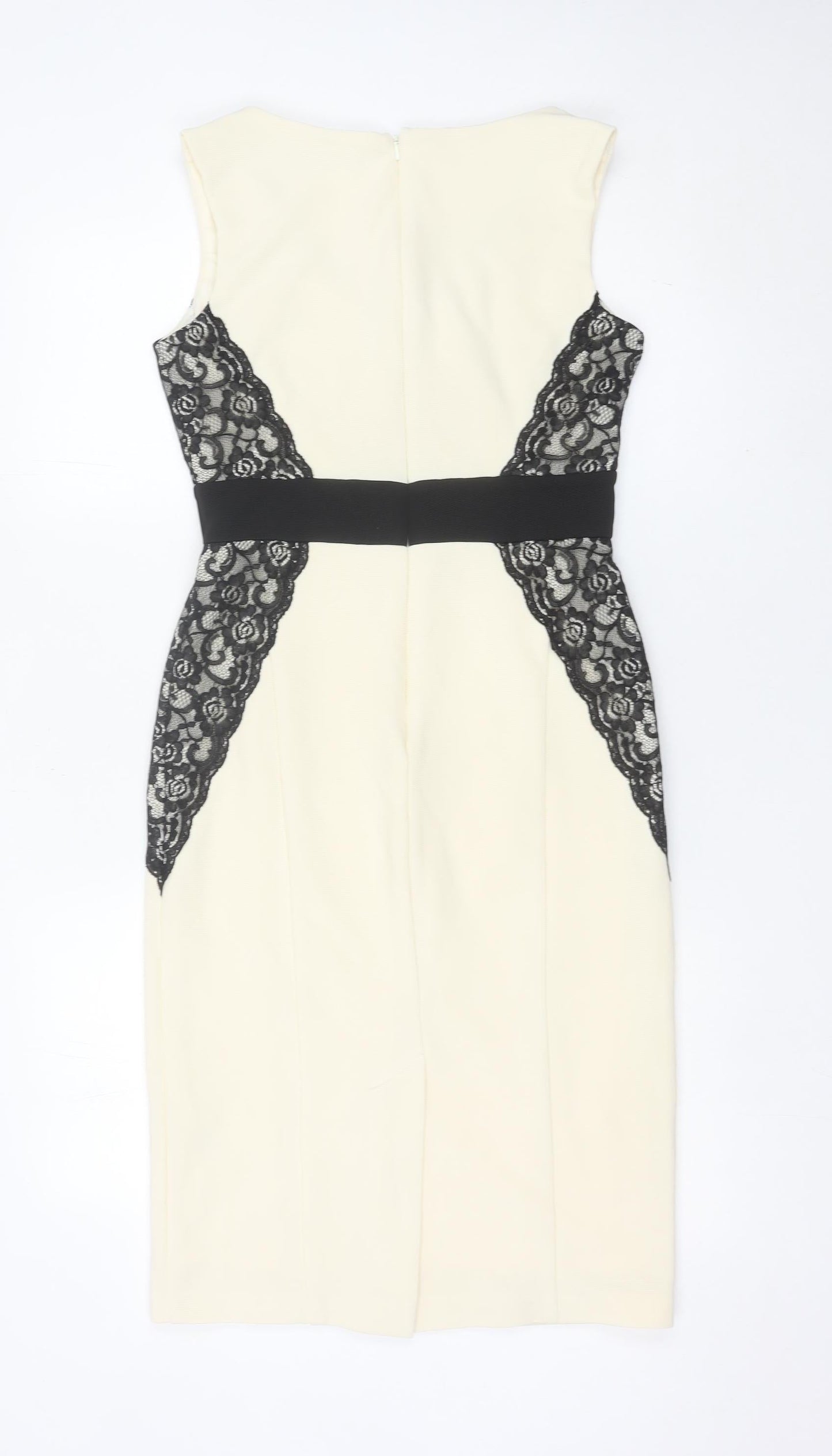 Star by Julien Macdonald Women’s Black White Lace Sheath Dress Size 10