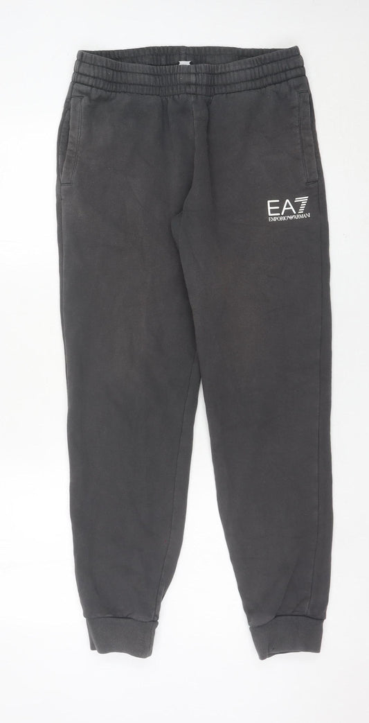 Emporio Armani EA7 Mens Black Jogger Sweatpants Size M Cotton Blend