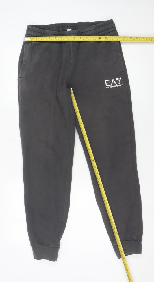 Emporio Armani EA7 Mens Black Jogger Sweatpants Size M Cotton Blend