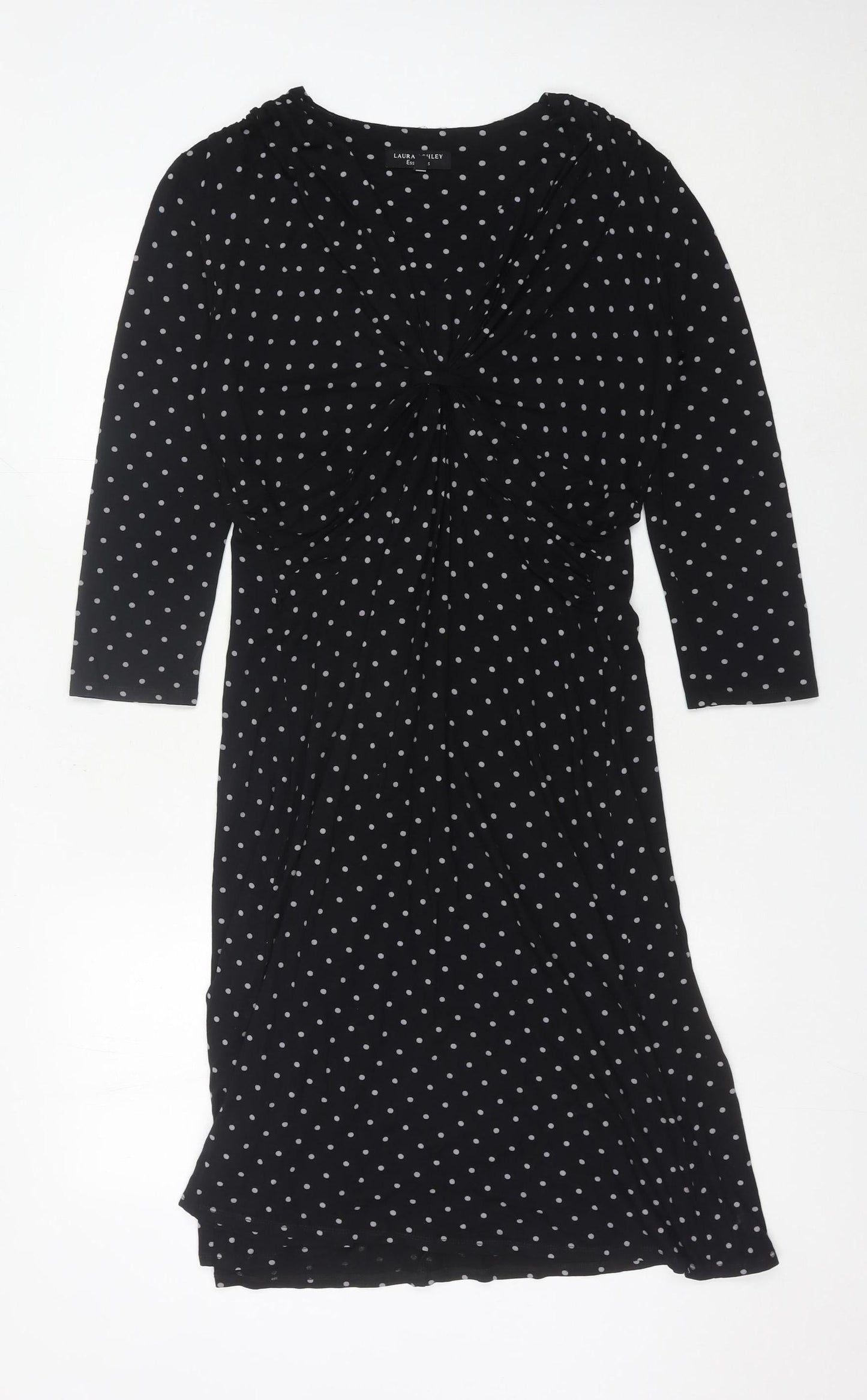 Laura Ashley Womens Black Polka Dot Sheath Dress Size 12