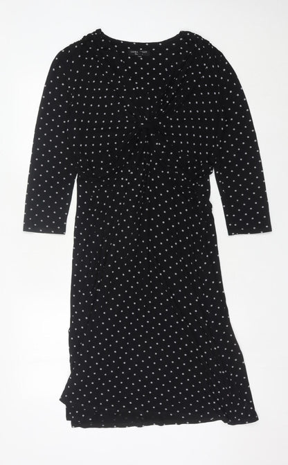 Laura Ashley Womens Black Polka Dot Sheath Dress Size 12