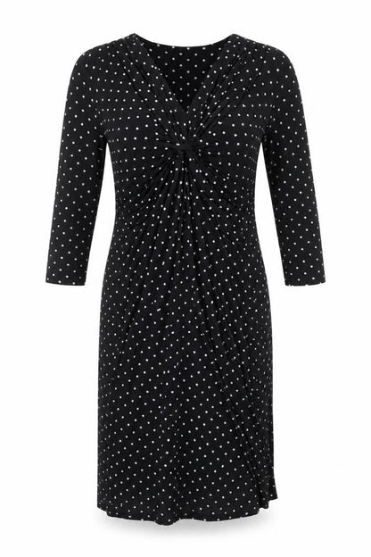 Laura Ashley Womens Black Polka Dot Sheath Dress Size 12