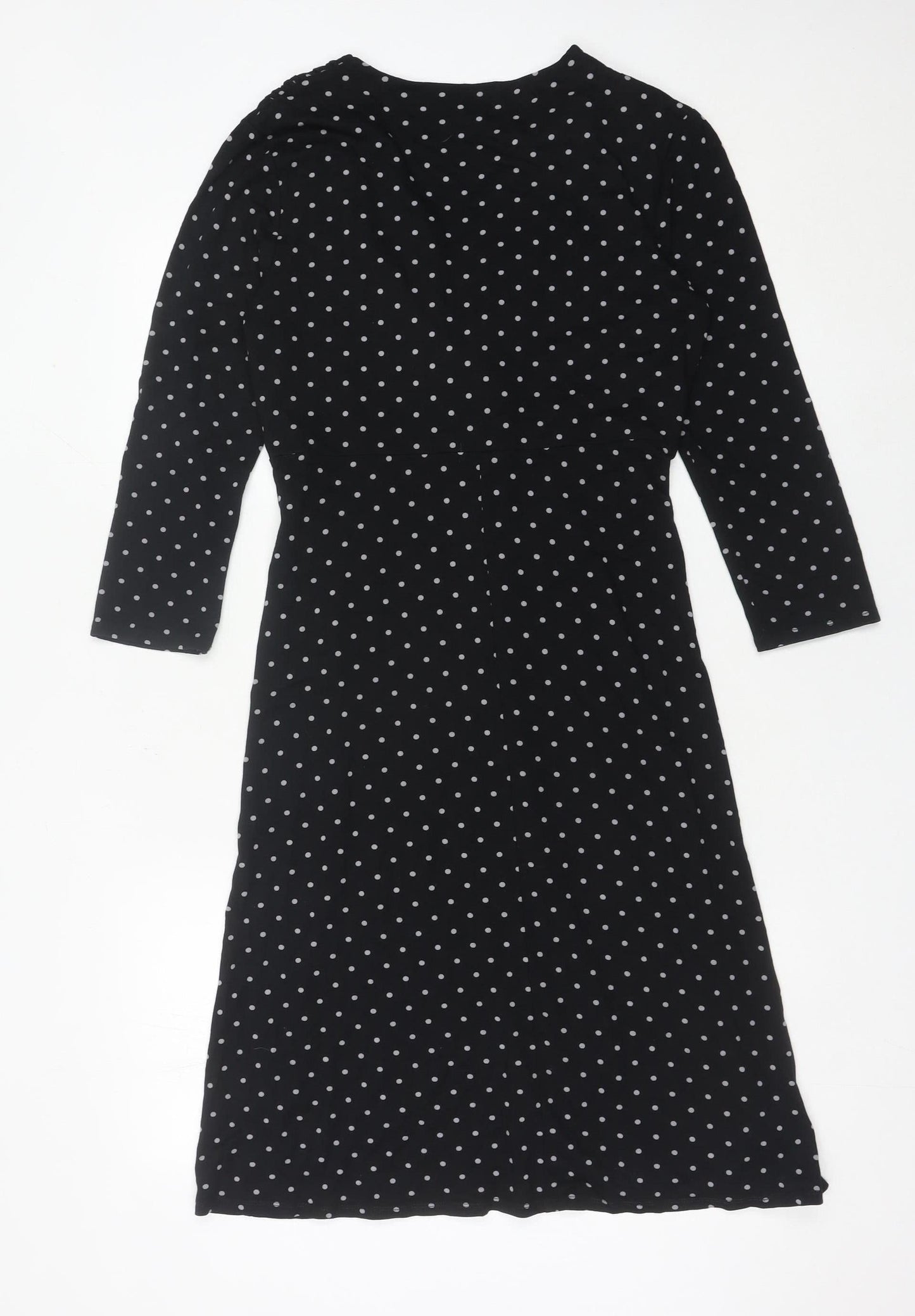Laura Ashley Womens Black Polka Dot Sheath Dress Size 12