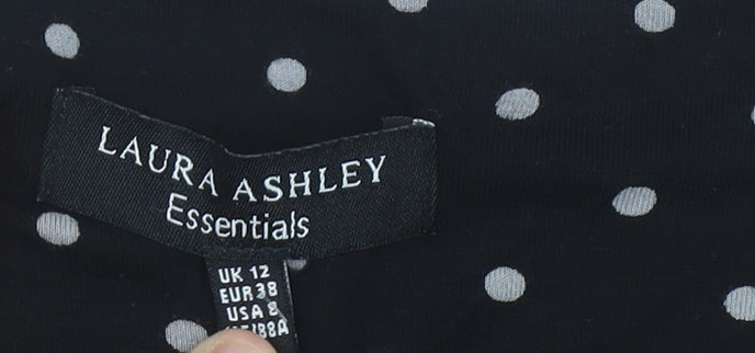 Laura Ashley Womens Black Polka Dot Sheath Dress Size 12