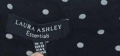 Laura Ashley Womens Black Polka Dot Sheath Dress Size 12