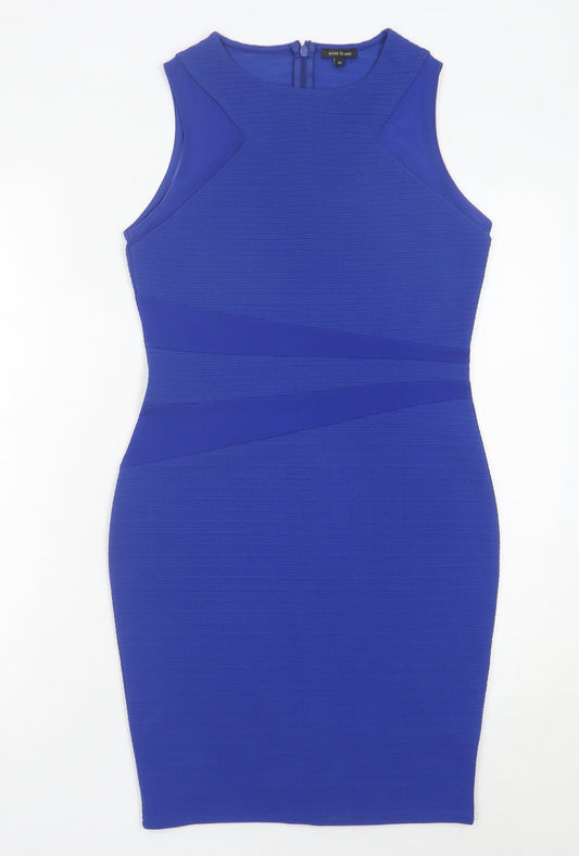 River Island Women’s Blue Bodycon Dress Size 10 Sleeveless Party Wear