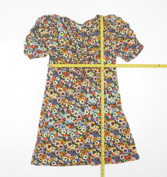 Next Women’s Multicoloured Floral A-Line Dress Size 12 Petite