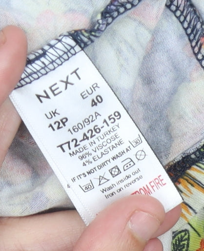 Next Women’s Multicoloured Floral A-Line Dress Size 12 Petite