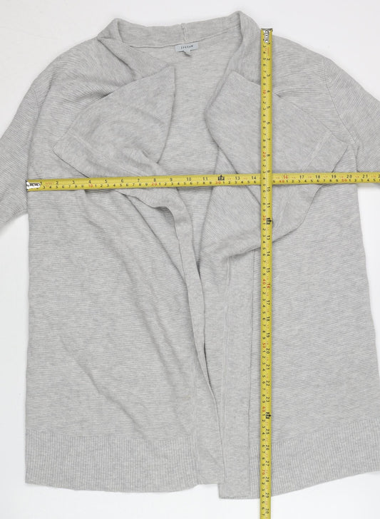 Jigsaw Womens Grey Wool Blend Open Cardigan Small Regular