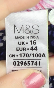 Womens UK Size 16 Marks and Spencer Multicoloured Tunic Blouse