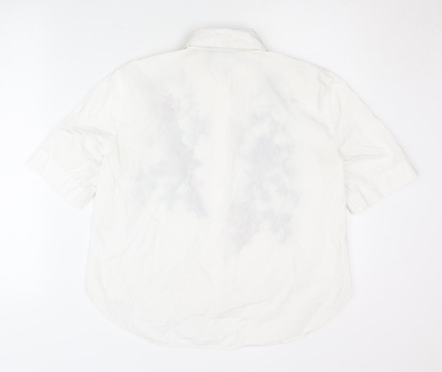 Womens UK Size 8 Zara White Tunic Button-Up